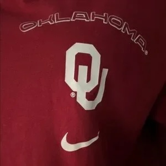 Nike OU Sooners Crop Long Sleeve Tee Women’s Medium Loose Fit Boomer Sooner - Picture 2 of 6
